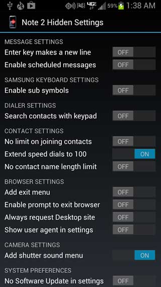Note 2ÿ Note 2 Hidden Settings v1.3