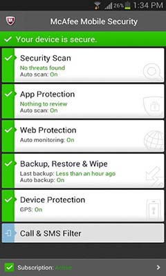 迈克菲手机杀毒|McAfee Antivirus ＆ Security